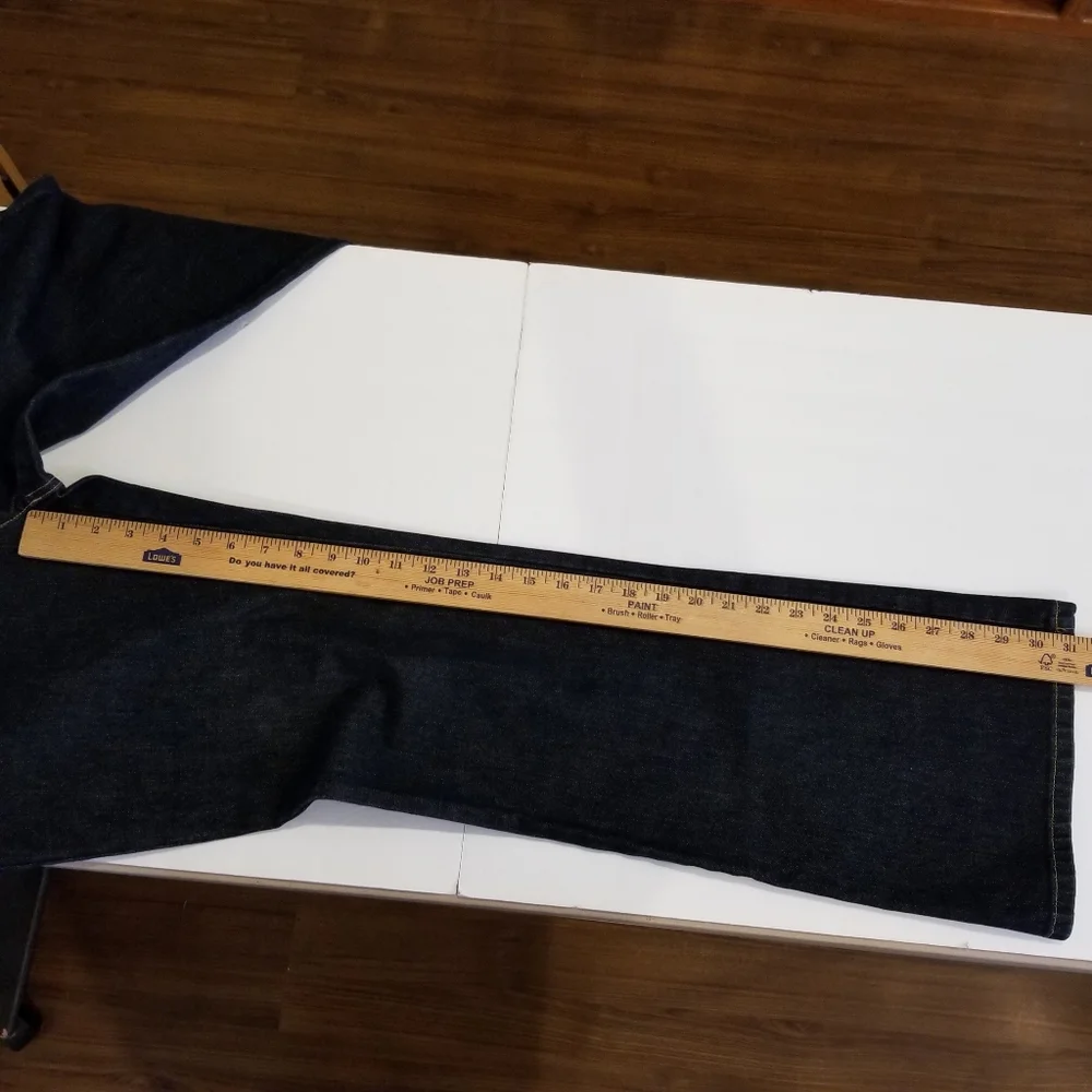 Jones New York Jeans Women's 6 Blue Bootcut Mid Rise Dark Wash Beaded Stretch